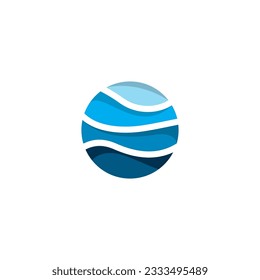 Logo Resumen de Ola Azul. Logotipo de agua. Vector de resumen oceánico