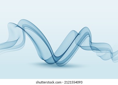 Blue wave. Abstract vector background.Transparent blue wave element for design.