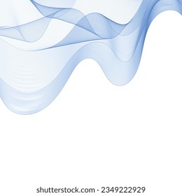 Blue wave. Abstract vector design. Wave pattern.