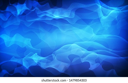 Blue Wave Abstract wallpaper background Design concept for copy space.
