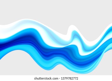 
Blue wave acrylic paint Wavy paint drips vector background waves