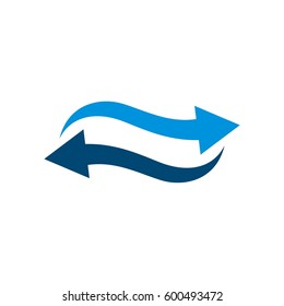 Blue Wave Arrow Logo Template Illustration Design. Vector EPS 10.