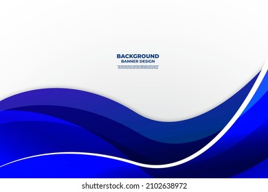 Blue Wave Background Banner Design Template for business design template and poster design