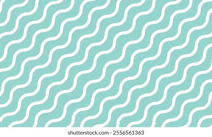 Blue wave background or diagonal curved lines vector design
