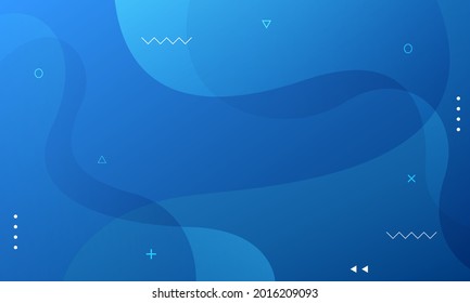 Blue wave background. Dynamic shapes composition. Vector illustration