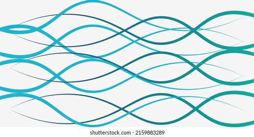 Blue wave background with lines and circles shapes Vector