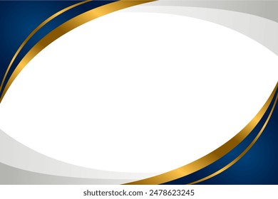 blue wave background with luxury golden vector free