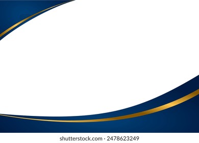 blue wave background with luxury golden vector free