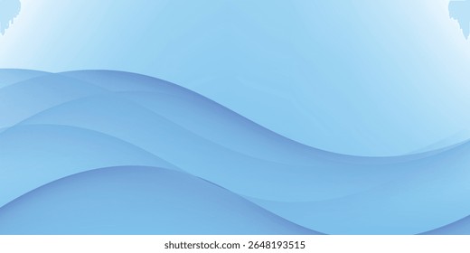A blue wave background with soft lines.