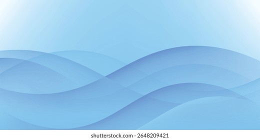A blue wave background with soft lines.