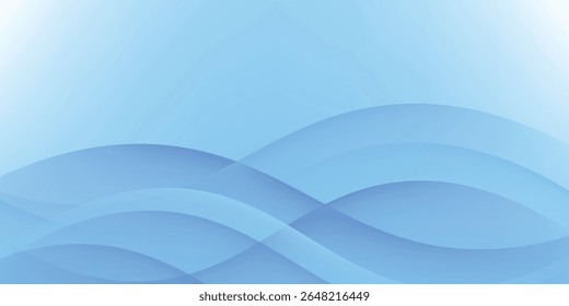 A blue wave background with soft lines.