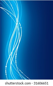 Blue wave background, vector