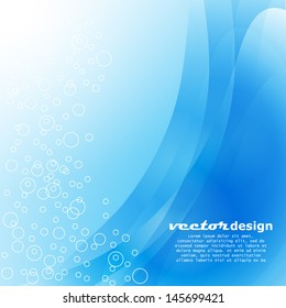 Blue wave background. Vector illustration for your design.