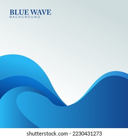 Blue wave background vector illustration