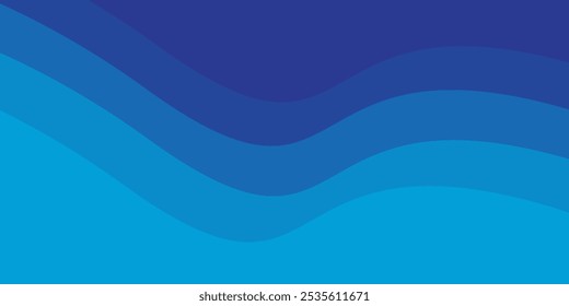 Fondo azul de la onda. Ilustración vectorial