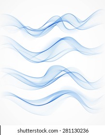 Blue wave background. Vector illustration for your design. EPS 10