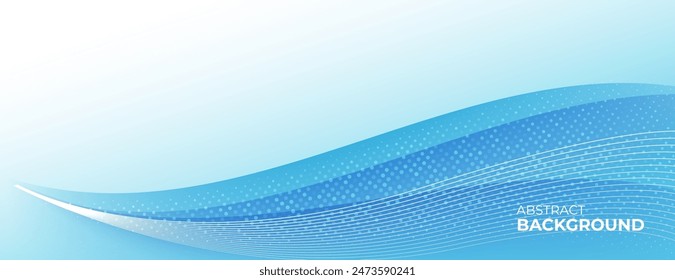 blue wave background with wavy lines and glitter. great for banner, poster, presentation, website.