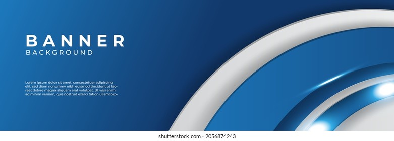 Blue wave background for wide banner design. Abstract wavy creative templates, cards, color covers set. Geometric design, liquids, shapes. Trendy vector collection