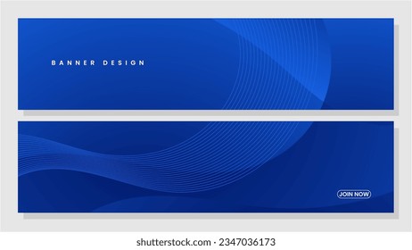 blue wave banner background business template