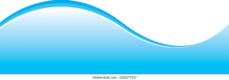 Blue wave banner. Vector design template.	