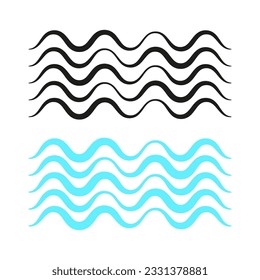 Ola azul y gruesas líneas negras. Ilustración vectorial. EPS 10.