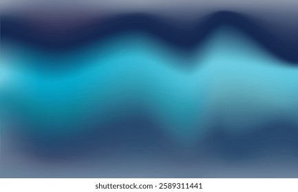 A blue wave with a blurry edge. The blue color is very vivid and the wave is very long