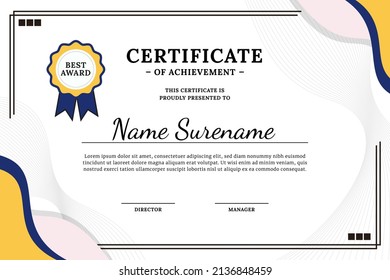 
Plantilla de certificado de onda azul para apreciación