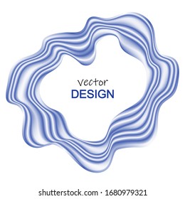 Blue wave in a circle , a spot of water. Abstract design element for a banner, leaflet, brochure, website, or presentation.