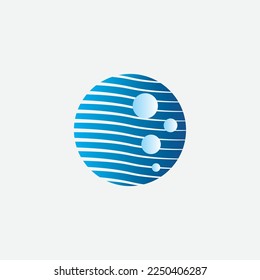 Diseño del logotipo del vector de onda azul