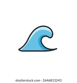 Blaue Welle Locken Grafik auf weißem klarem Hintergrund Design