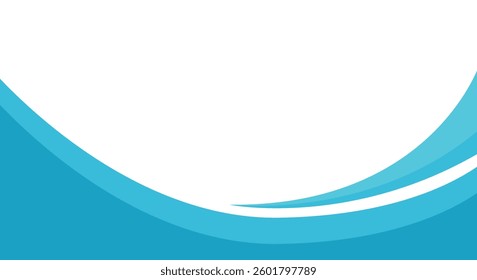blue wave curve abstract background design template