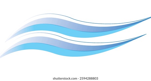blue wave curve, blue wave angle shape for elements, blue graphic line ribbon, blue. vector
