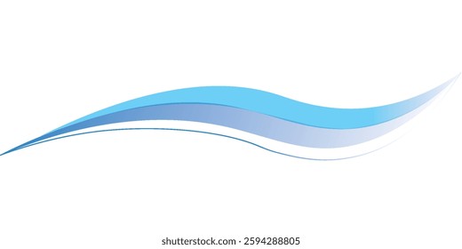 blue wave curve, blue wave angle shape for elements, blue graphic line ribbon, blue. vector