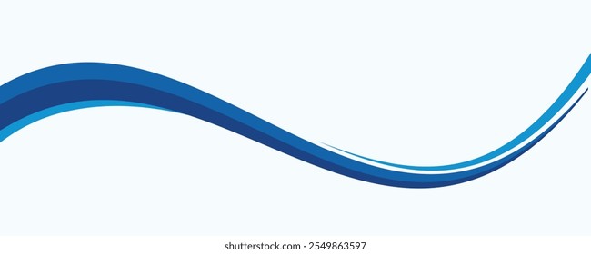 Blue wave curve design element. 