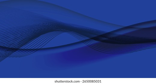 Blue wave curve lines for presentations, illustrations of articles and publications about technology trends and innovations, covers of technology magazines. Light curves in blue color.