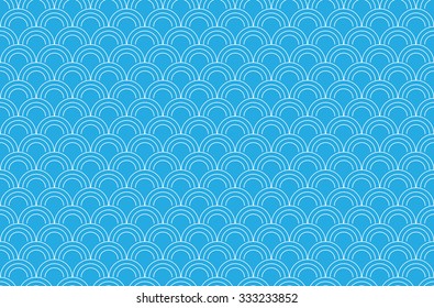 blue wave curve seamless pattern background vector