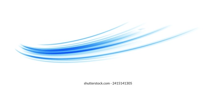 Blue wave curved lines for presentations, illustration of articles and publications on technological trends and innovations, covers of technological magazines. Light arc in blue colors.	
