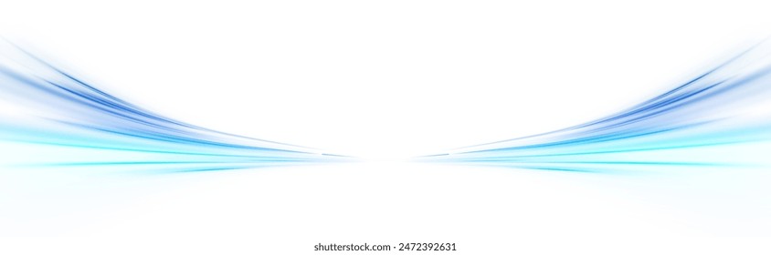 Blue wave curved lines for presentations, illustration of articles and publications on technological trends and innovations, covers of technological magazines. Light arc in blue colors.	