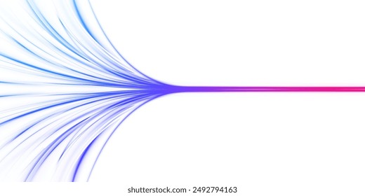 Blue wave curved lines for presentations, illustration of articles and publications on technological trends and innovations, covers of technological magazines. Light arc in blue colors.	