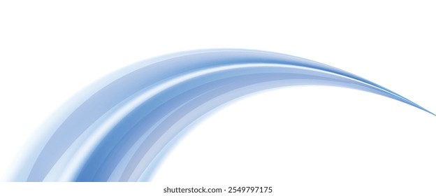 Blue wave curved lines for presentations, illustration of articles and publications on technological trends and innovations.