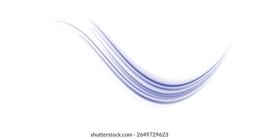 Blue wave curved lines for presentations, illustration of articles and publications on technological trends and innovations, covers of technological magazines. Light arc in blue colors.