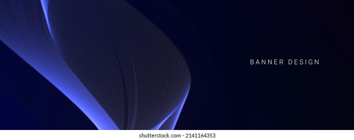 Ola azul en fondo oscuro diseño moderno banner colorido