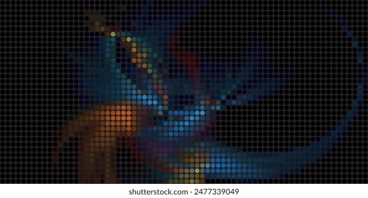 Elemento de diseño de onda azul sobre fondo oscuro. Ciencia o diseño de tecnología Flujo de onda azul