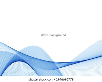 Blue wave design flowing stylish background vector