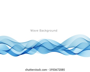 Diseño de ondas azules fluyendo hacia un vector de fondo elegante