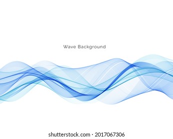 Blue wave design flowing stylish background vector