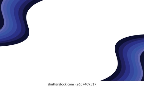Blaue Wellendesign-Vorlage. Ideal für Präsentationshintergründe oder abstrakte Grafikdesign-Projekte. Verleihen Sie einen Hauch von modernem Flair.