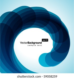 Blue wave from drops vector background