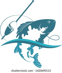 Blue wave fish and fishing float