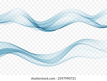 Blue wave flow color, abstract wave design element.